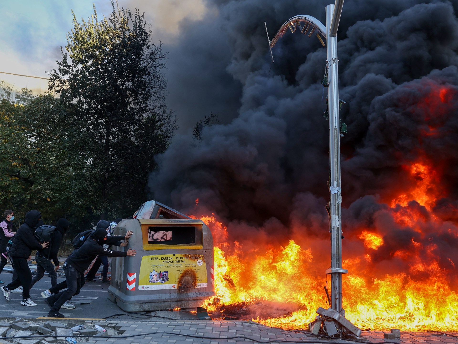 Albanian Unrest Escalates as Arson Hits Education Ministry Amid Political Crisis